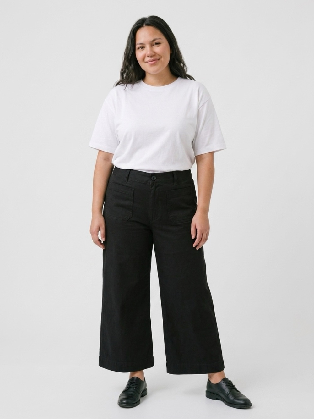 Anthropologie Black Wide-Leg Crop Jeans